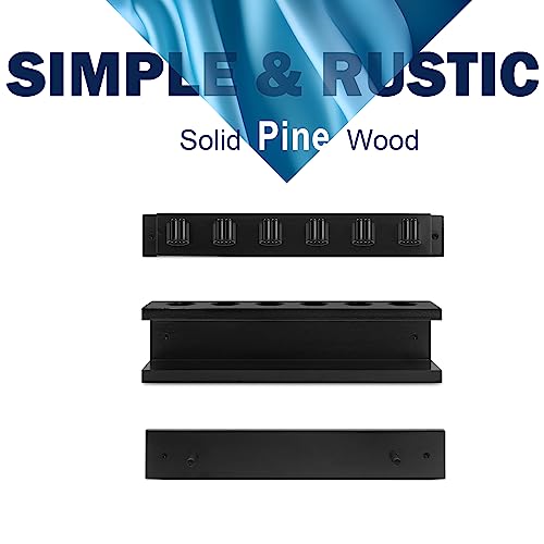 Wall Mount Pool Cue Rack – Solid Pine Wood Billiards Stick Holder for 6 Pool Sticks,Game Room Wall Decor & Pool Table Accessories Organizer
