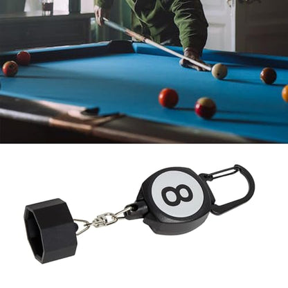 LAKE OF FIRE Billiard Chalk Holder，Pool Chalk Holder with Retractable Key Ring Black - size: Octagon