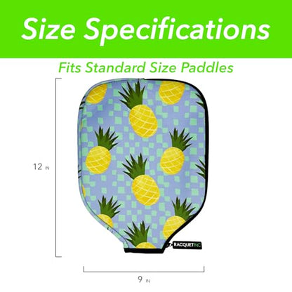 Racquet Inc Tennis Gifts Pickleball Paddle Cover Sleeve – Universal Fit for Standard Paddles, Neoprene Protective Case with Zipper, Pickleball Paddle Cover, Gift for Pickleball Players - color: Tropic Topspin