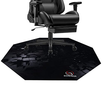 Office Chair Mat Gaming Chair Mat for Hardwood Floor Noise Cancelling Gaming Chair Mat Office Chair Octagon Carpeted Mat (Black-2)