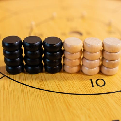 27 Inch Crokinole Board Game, Crokinole & Checkers with 22 Inch Playing Surface, 24 Discs and Storage Bag, Canadian Heritage Tabletop Games, Dexterity Krokinole Games for Families and Friends - style: 27 Inch