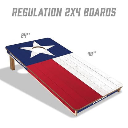 YouTheFan State of Texas 2’ x 4’ Professional Wood Cornhole Game with Bags