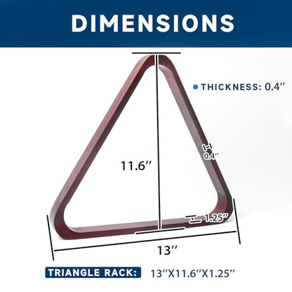 GSE Games & Sports Expert Solid Wood Billiard 8-Ball Triangle / 9-Ball Diamond Pool Ball Racks for 2-1/4" Pool Balls, Pool Table Accessories - color: Mahogany, style: 8-Ball Triangle Rack