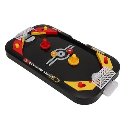 Air Hockey Table, 2 in 1 Portable Compact 2 Player Mini Hockey Game, Competitive Tabletop Puck Game with Modes and Accessories for Kids Teens Adults Family