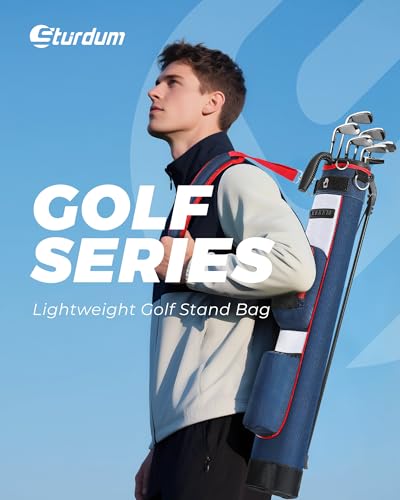 Golf Lightweight Stand Bag, Portable Golf Carry Bag with Insulated Cooler Pocket, Easy to Carry and Ideal for Driving Range, Pitch n Putt, Par 3, Executive Courses - color: Blue and Red