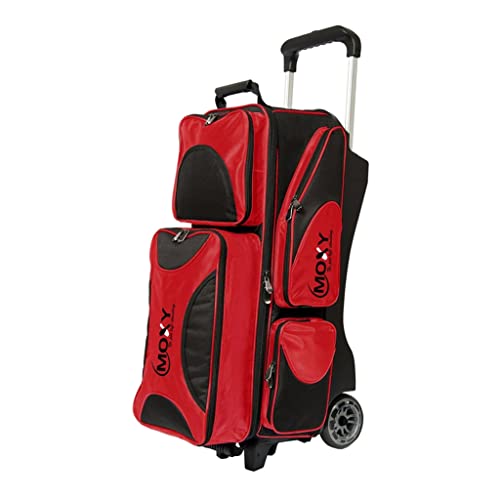 Bowlerstore Products Moxy Deluxe Triple Roller Bowling Bag - color: Red/Black