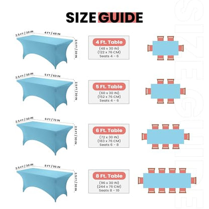 Utopia Kitchen Spandex Tablecloth 1 Pack [6FT, Blue Mist] Tight, Fitted, Washable and Wrinkle Resistant Stretch Rectangular Patio Table Cover for Event, Wedding, Banquet & Parties [72Lx30Wx30H Inch] - color: Blue Mist, size: 6 Feet - 1 Pack
