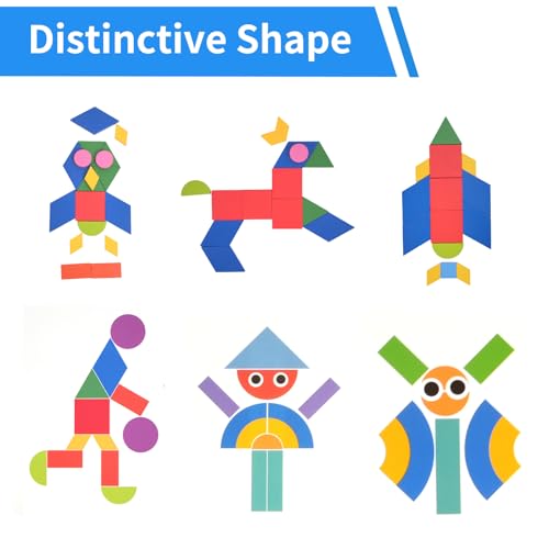 Wooden Tangrams Pattern Blocks, Elephant Style - color: Multicolored1