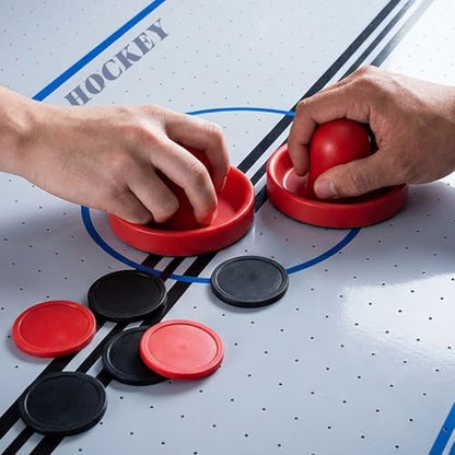 12 PCS 2.5 Inch Air Hockey Pucks, Replacement Air Hockey Pucks Set Durable Puck for Game Tables, Accessories (Red, Black)