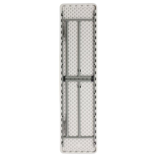 EMMA + OLIVER 6' Rectangular Plastic Folding Table, Long Plastic Foldable Table for Residential Indoor/Outdoor Events, White - color: Granite White