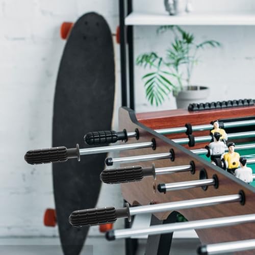 Zerodeko Sturdy Foosball Handles and End Caps Set Table Soccer Accessories with Black and White Footballs Compatible Replacement Grips for Boys and Foosball Tables Handles Caps Balls Kit