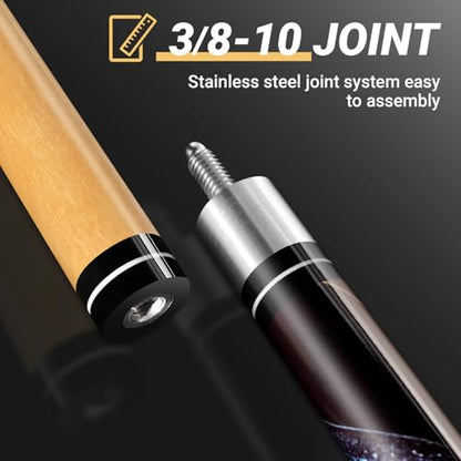 Pool Cue Stick Billiard Sticks: 58 Inch Pool Stick with 13mm Tip Professional Billiard Cue Sticks 18/19/ 20/21 oz, Premium Canadian Maple Wood Pool Cues for Pool Table for Men Women in Bar House（C43）