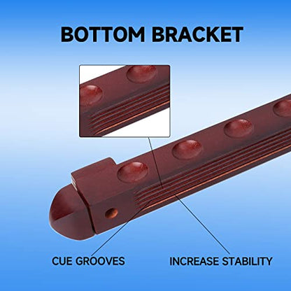 GSE Games & Sports Expert 2-Piece 6/8/12 Billiard Pool Cue Rack Wall Mounted Holders, Billiard Cue Sticks Wall Rack Set - style: 6 Cue - Mahogany
