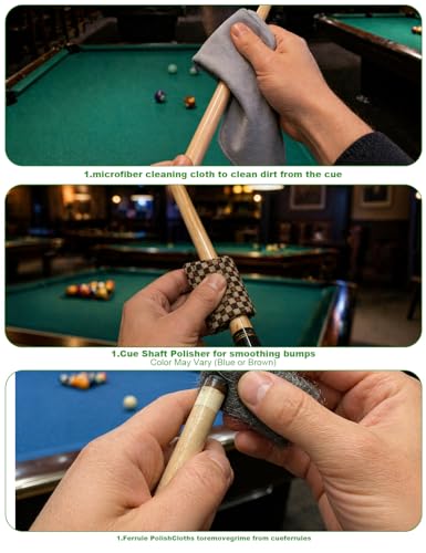 Pool Table Cleaner Kit - Anti-Residue Foam Billiard Table Cleaning Spray with Large Brushes, Cleaning Cloth, Billiard Table Maintenance Accessory Set - Suitable for Billiard Players for Home & Club
