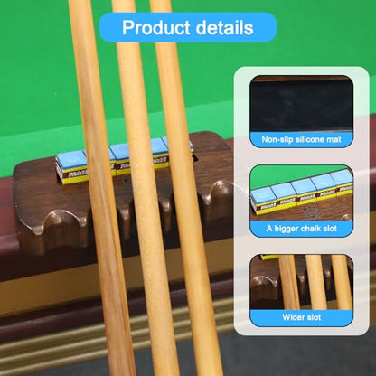 CROWN ME Weighted wooden 5-Cue pool cue stick holder, billiard cue stick holder, chalk holder - style: 5 Holes