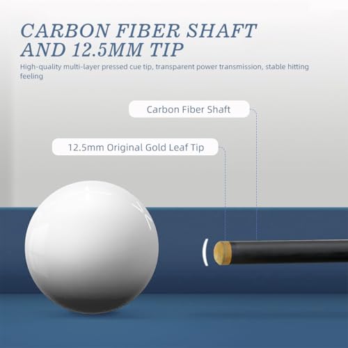 KONLLEN Carbon Fiber Pool Cue Stick 58-inch Professional Pool Sticks for Adults Full Carbon Technology Low Deflection Pool Cue Billiard Cues with 12.5mm Tip (Easy to Control, Pro Taper, Ultra-Smooth) - color: 001 blue black