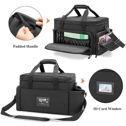 GOBUROS Cornhole Bag Holds Up to 14 Bean Bags, Professional Cornhole Carrying Bag with Detachable Divider, Molle Straps and Multiple Pockets for Essentials, Black