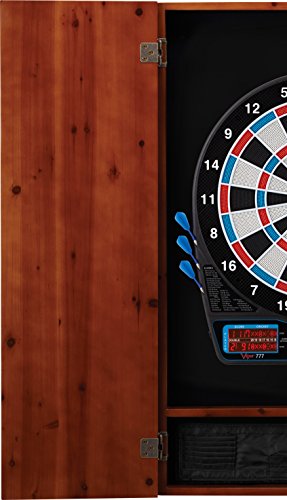 Viper Metropolitan Solid Wood Cabinet & Electronic Dartboard Play-Ready Bundle - color: Cinnamon, style: Standard Set