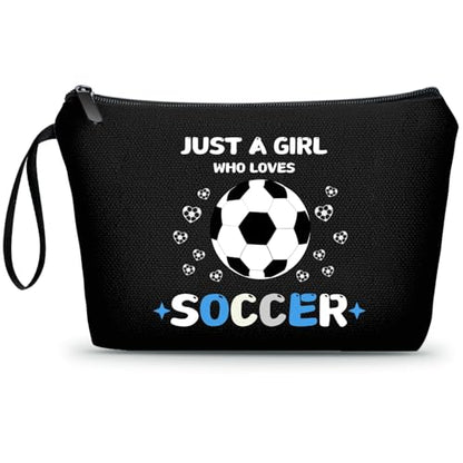 Soccer Cosmetic Makeup Bag, Soccer Gifts for Girls, Travel Organizer, Multifunctional Cosmetic Bag, Black - color: soccer-H