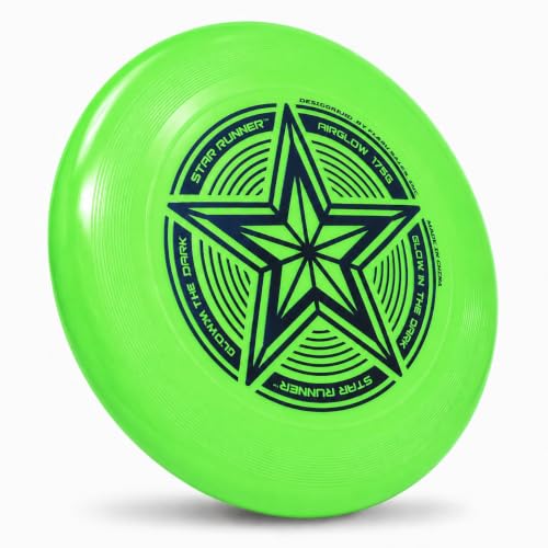 INGEAR Ultimate Frisbee Disc 175g Glowing Flying Disc: 175 gram Star Glow in The Dark Toy for Kids, Adults, Ultimate, Dogs - color: Green