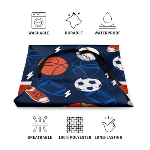 Manfei Ball Sports Kids Kitchen Apron - color: Dark Blue Orange