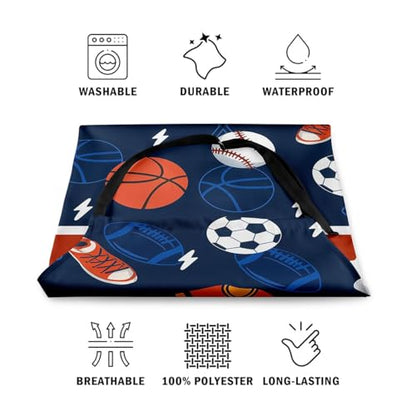 Manfei Ball Sports Kids Kitchen Apron - color: Dark Blue Orange
