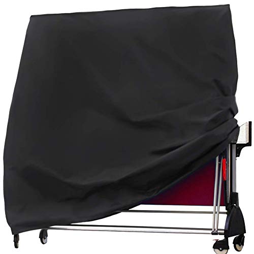 J&C Table Tennis Cover 420D Ping Pong Table Cover Black Full UV Protected Table Tennis Cover Outdoor Waterproof Heavy Duty Ping Pong Table Outdoor Waterproof - color: black