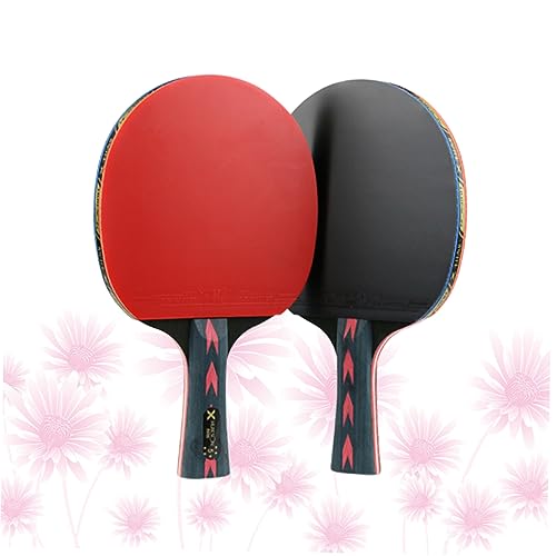 WOONEKY 2pcs Professional Pong Racket Star Carbon Fiber Table Tennis Paddle Double Pimples-Junior Players