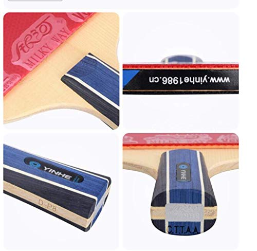 Professional Table Tennis Bat 5 Layers of Wood 2 Layers of Carbon Fiber Ping Pong Racket for Intermediate and Advanced/As Shown/Short Handle - size: Long handle