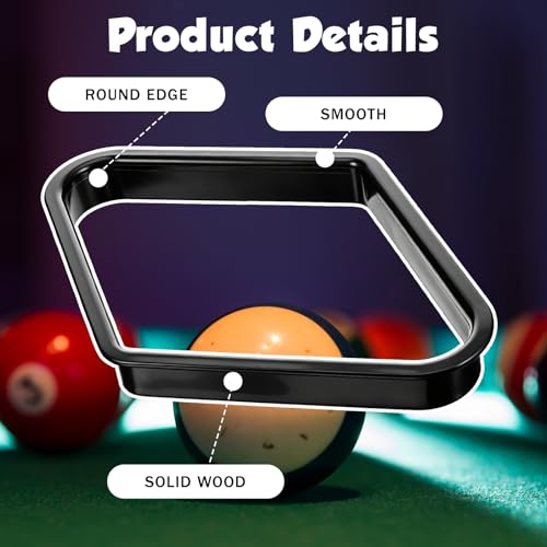 JJUNW Pool Ball Rack, Black Pool Triangle Table Rack, Pools Balls Billiard Set Pools Chalk Holder, Billiard Training Tools for Pooling Table Accessories