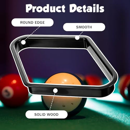JJUNW Pool Ball Rack, Black Pool Triangle Table Rack, Pools Balls Billiard Set Pools Chalk Holder, Billiard Training Tools for Pooling Table Accessories