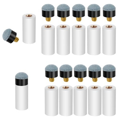 10 Sets Pool Cue Tips Replacement Kit Screw On Pool Stick Tips White Billiard Cue Tip Ferrules Billiard Cues Stick Accessories 12mm/13mm (Blue)