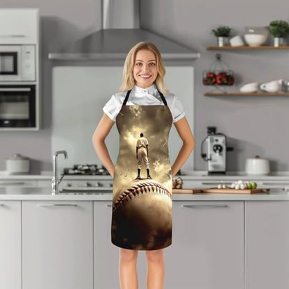 Castle Fairy Cartoon Baseball Kitchen Apron,Bow Knots Waterproof Apron - color: Grey White