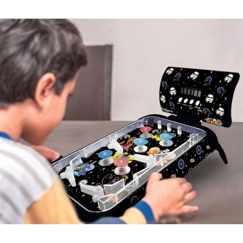 Lexibook, Star Wars, Electronic Table Pinball, Digital Score with LED Screen, Sound & Light Effects, 4 Flippers, Star Wars Design, Black, JG610SW