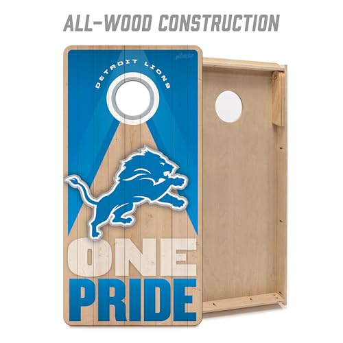 YouTheFan NFL 2' x 4' Slogan Series Professional Wood Cornhole Game - color: Detroit Lions