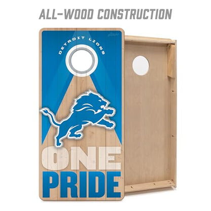 YouTheFan NFL 2' x 4' Slogan Series Professional Wood Cornhole Game - color: Detroit Lions