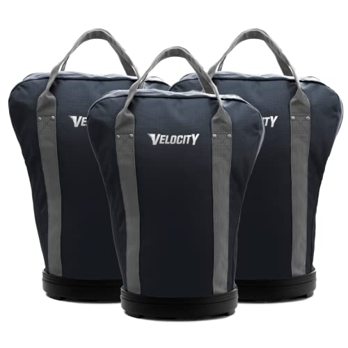 Velocity Heavy Duty Multipurpose Ball Bag with Durable Bottom - Holds up to 60-72 Balls - Ideal for Lacrosse, Baseball, Pickleball, Tennis & More - color: Black, style: 3 Pack