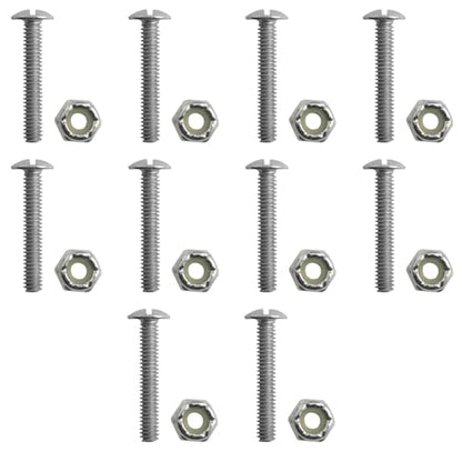 10 Sets 1 Inch Hardware Repair Kit Footballer Nut Set Silver Football Tabletop Game Nut Set Suitable for Tabletop Football Game Mounting Screw