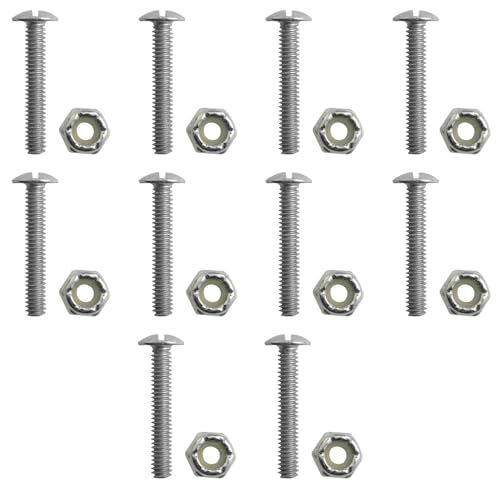 10 Sets 1 Inch Hardware Repair Kit Footballer Nut Set Silver Football Tabletop Game Nut Set Suitable for Tabletop Football Game Mounting Screw