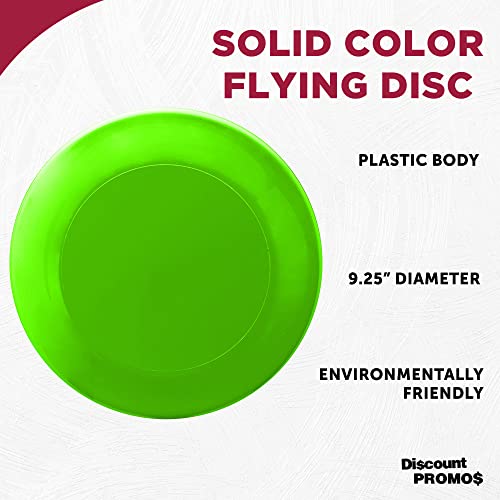 DISCOUNT PROMOS Frisbee Flying Discs in Bulk, 9.25 in. Fun Family Beach Game - color: Blank - Neon Green, size: 10 flying discs