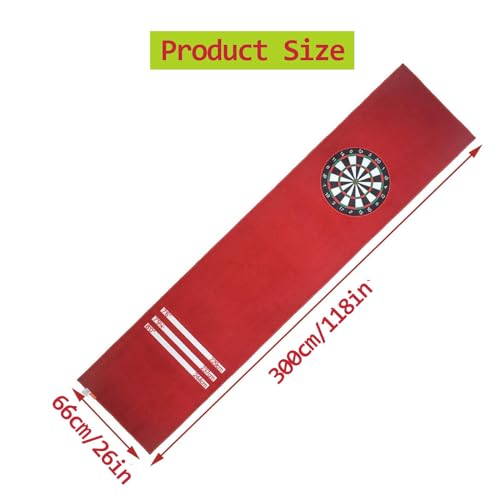 Rubber Darts Mat, 118" L x 26" W Heavy Duty Non-Slip Dart Carpet with Throw Lines, Ideal for Beginners and All Dart Types