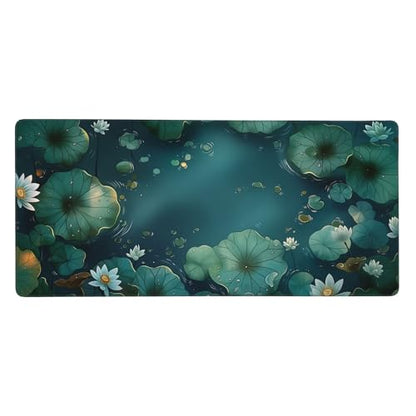 Large Extended Gaming Mouse Pad with Stitched Edges, (35.4X15.7In) Durable Non-Slip Natural Rubber Base, Waterproof Computer Keyboard Pad Mat for Esports Pros/Gamer/Desktop/Office/Home (B) - color: B
