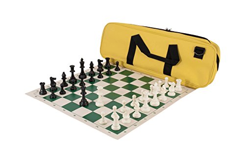 Deluxe Chess Set Combination - Triple Weighted - by US Chess Federation (Neon Yellow) - color: Neon Yellow
