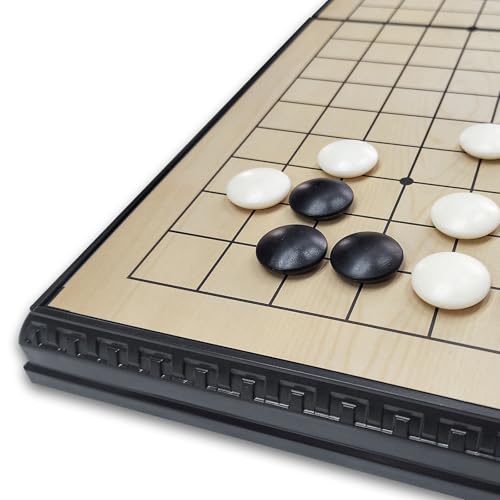 Go Set Magnetic Foldable Portable Travel Game Set go Game Board 19 x19 14.36 inches Suitable for Beginners Professionals Children and Adults it can Also be Used for Teaching