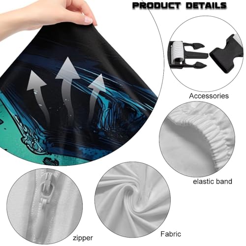 Fierce Shark Universal Gaming Chair Cover with Armrest Covers Cat Proof Stretchable Office Computer Chair Cover Slipcovers Breathable Non Slip Reclining Armchair Slipcover for Gamer Room - color: Fierce Shark