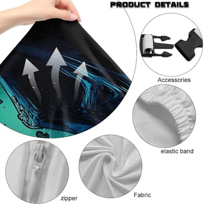 Fierce Shark Universal Gaming Chair Cover with Armrest Covers Cat Proof Stretchable Office Computer Chair Cover Slipcovers Breathable Non Slip Reclining Armchair Slipcover for Gamer Room - color: Fierce Shark