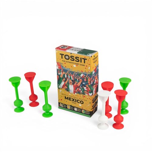 TOSSIT Suction Cup Darts, Toss Game Perfect Family and Party, Silicone Throwing Game for Backyard, Indoor and Outdoor Fun, Starter Pack, World Football Edition - color: Mexico