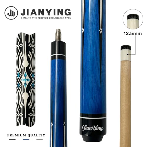 Professional Pool Cue 58" 10.5/12.5mm Tip Maple Shaft 1/2 Joint Ergonomic Grip Billiard Stick for Adults - color: PC26-12.5-SET
