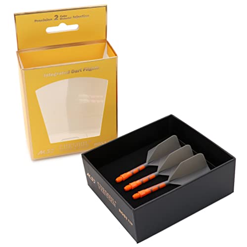 CUESOUL ROST T19 Integrated Dart Shaft and Flights Big Wing Shape Grey 28mm-Say Goodbye to Falling Dart Flight - color: with Orange Shaft