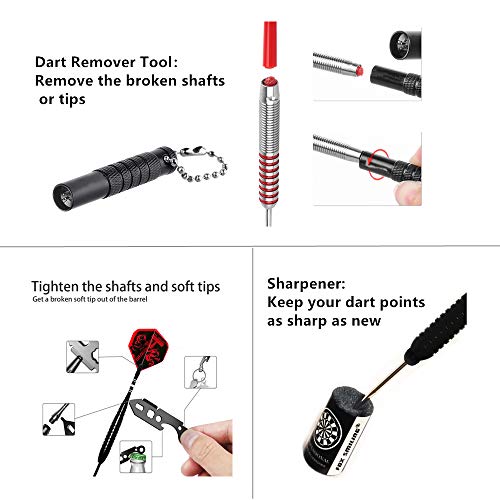 Dart Tool Kit, 145PCS, with Steel Rubber O Ring, Stone Sharpener Dart Repair Accessories Set Flight Protector and Weight Add A Grams,Small Packaging Easy Carrying